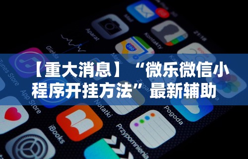 【重大消息】“微乐微信小程序开挂方法”最新辅助详细教程