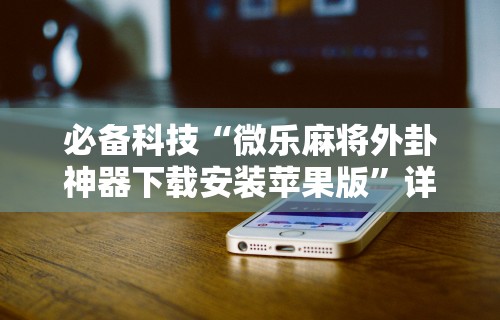 必学教你安装“微信小程序微乐麻将必赢神器免费”(透视挂)最新辅助详细教程