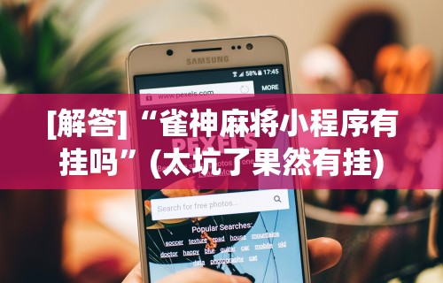 [解答]“雀神麻将小程序有挂吗	”(太坑了果然有挂)