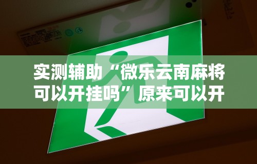 实测辅助“微乐云南麻将可以开挂吗”原来可以开挂