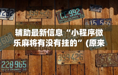辅助最新信息“小程序微乐麻将有没有挂的	”(原来确实是有挂) 