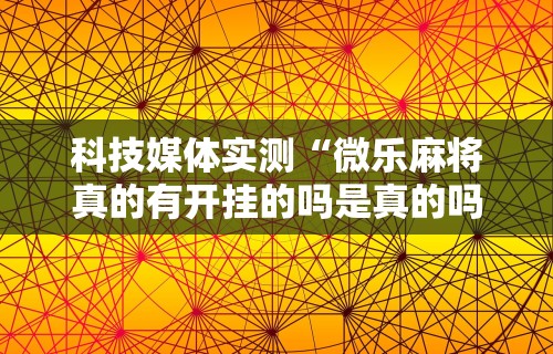 科技媒体实测“微乐麻将真的有开挂的吗是真的吗”原来有神器下载！