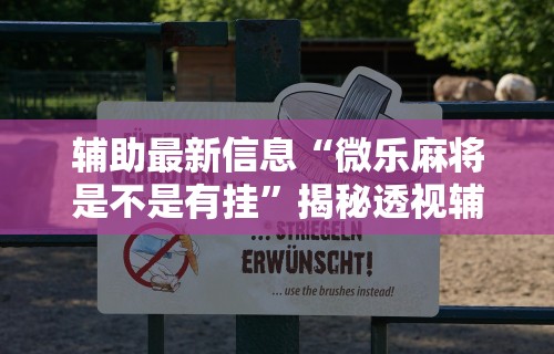 辅助最新信息“微乐麻将是不是有挂”揭秘透视辅助万能挂 