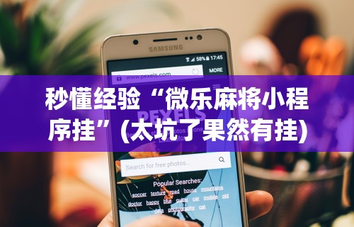 秒懂经验“微乐麻将小程序挂”(太坑了果然有挂)
