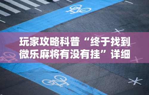 玩家攻略科普“终于找到微乐麻将有没有挂”详细开挂安装教程