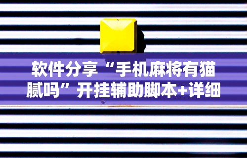软件分享“手机麻将有猫腻吗	”开挂辅助脚本+详细开挂安装教程