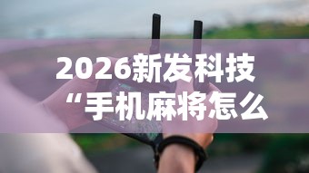 2026新发科技“手机麻将怎么玩能赢”辅助工具插件,揭秘技巧开挂